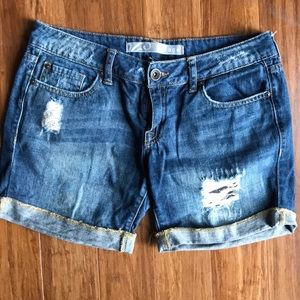 Rolled jean shorts